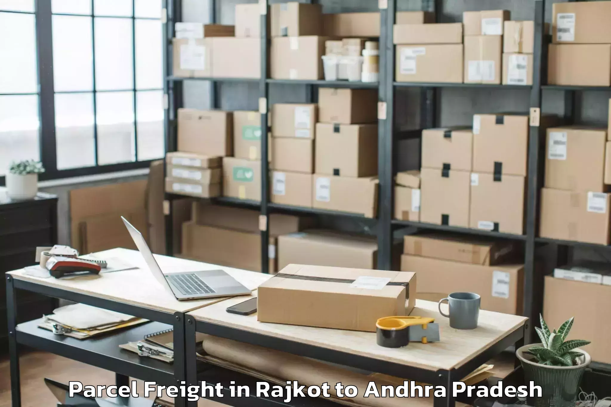 Book Rajkot to Kamavarapu Kota Parcel Freight Online